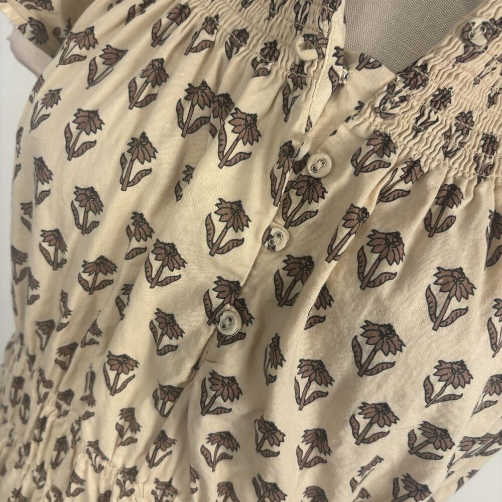 Philosophy Indira Floral Block Print Cream Tiered Maxi Ankle Dress Women Size XL - Picture 5 of 10